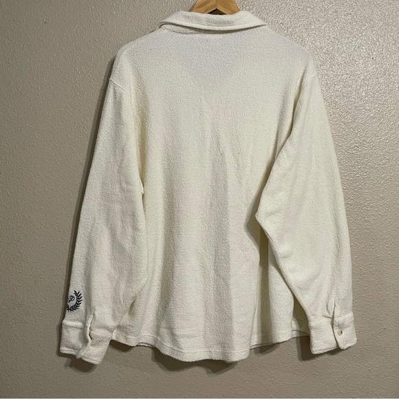 Victoria Secret Pink Fleece Shacket Long Sleeve Reverse Shirt Top XL Cream - Picture 3 of 13
